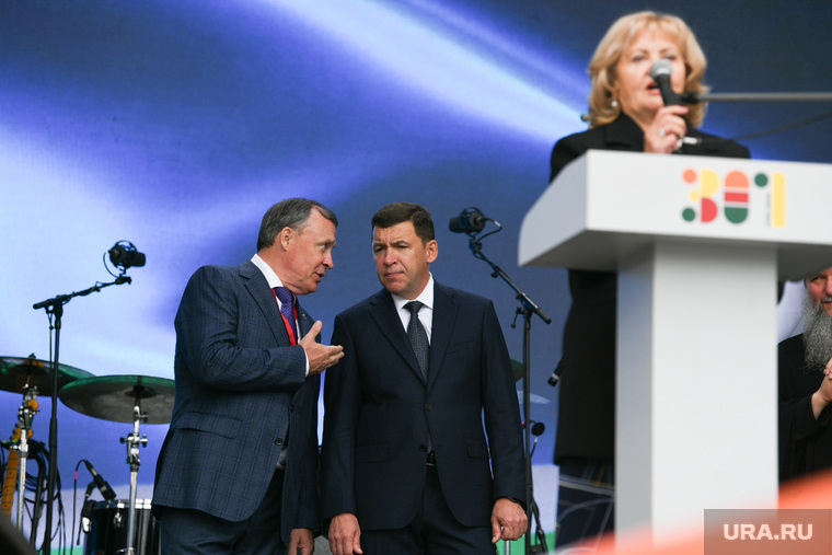 VIP на Дне города — мэр Алексей Орлов, губернатор Евгений Куйвашев и спикер заксо Людмила Бабушкина