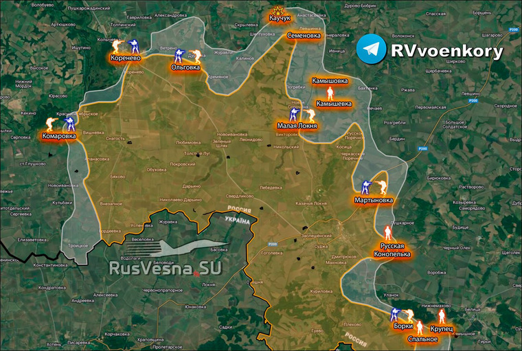 Бои в Курском приграничье, карта