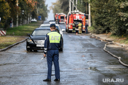 Пожар на окраине Уралмаша. Екатеринбург , перекрытие дороги, инспектор дпс