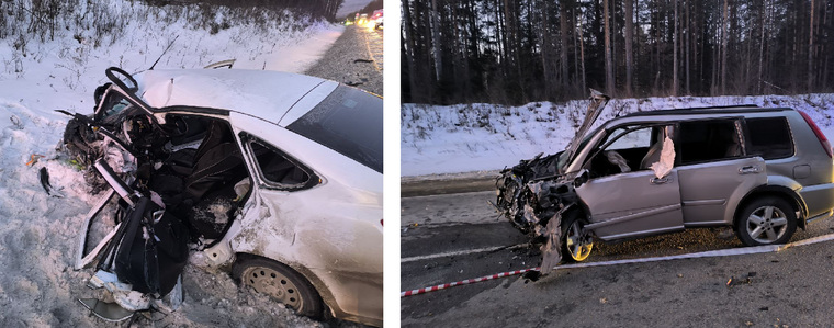 Водитель и пассажир LADA Granta скончались на месте аварии