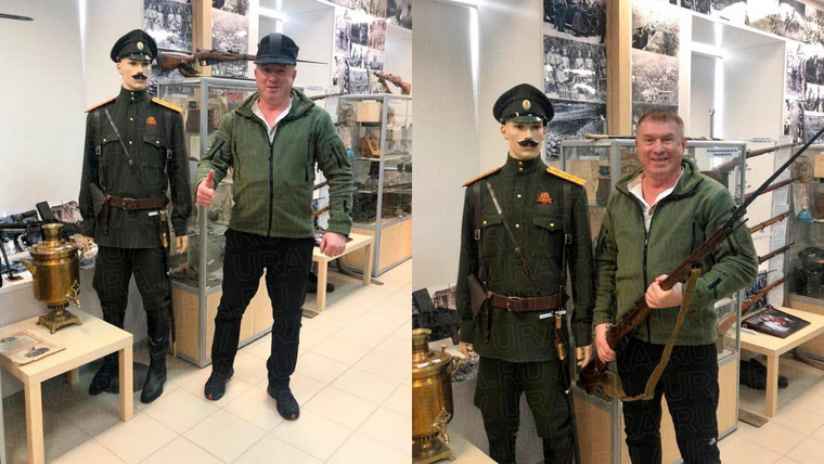 В числе прочих он примерил и нацистскую фуражку
