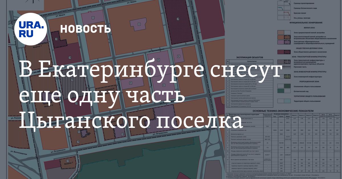 План застройки цыганского поселка юго запад екатеринбург