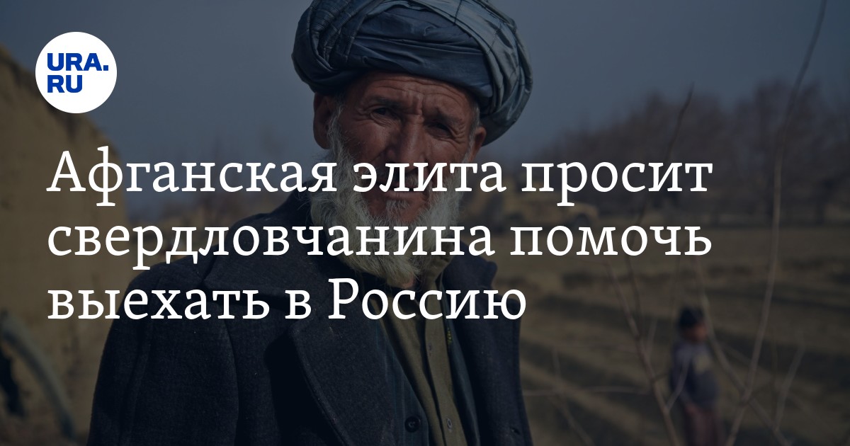 Афганская элита просит свердловчанина помочь выехать в Россию - Vimarsana News