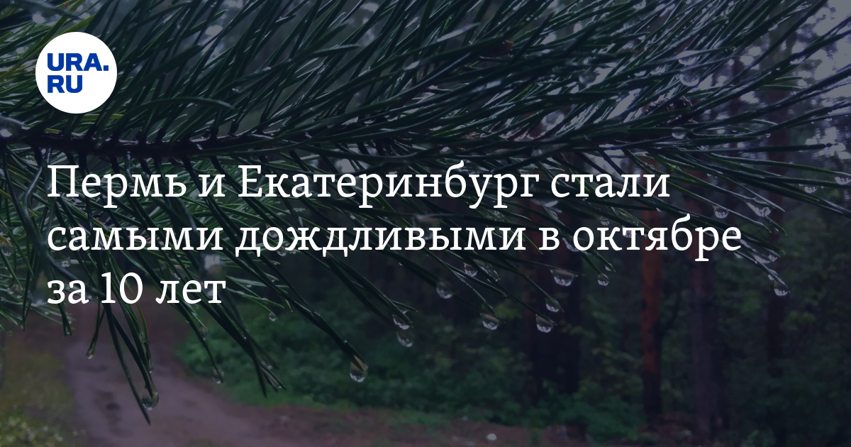 Пермь и Екатеринбург стали самыми дождливыми в октябре за 10 лет - Vimarsana News