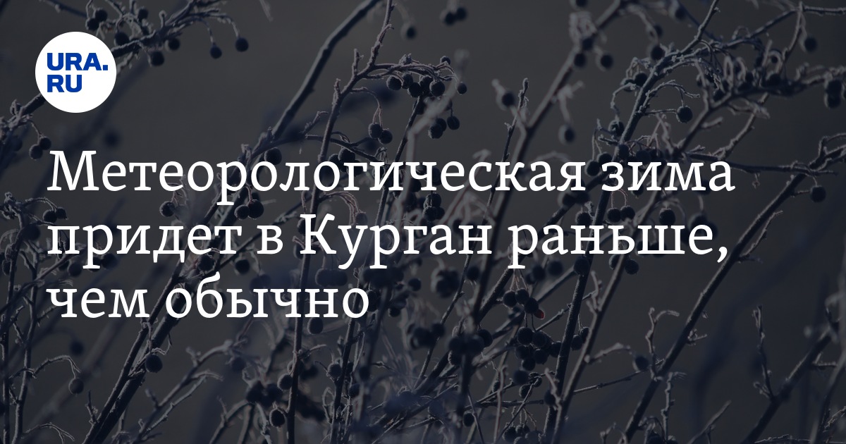 Метеорологическая зима придет в Курган раньше, чем обычно, прогноз погоды