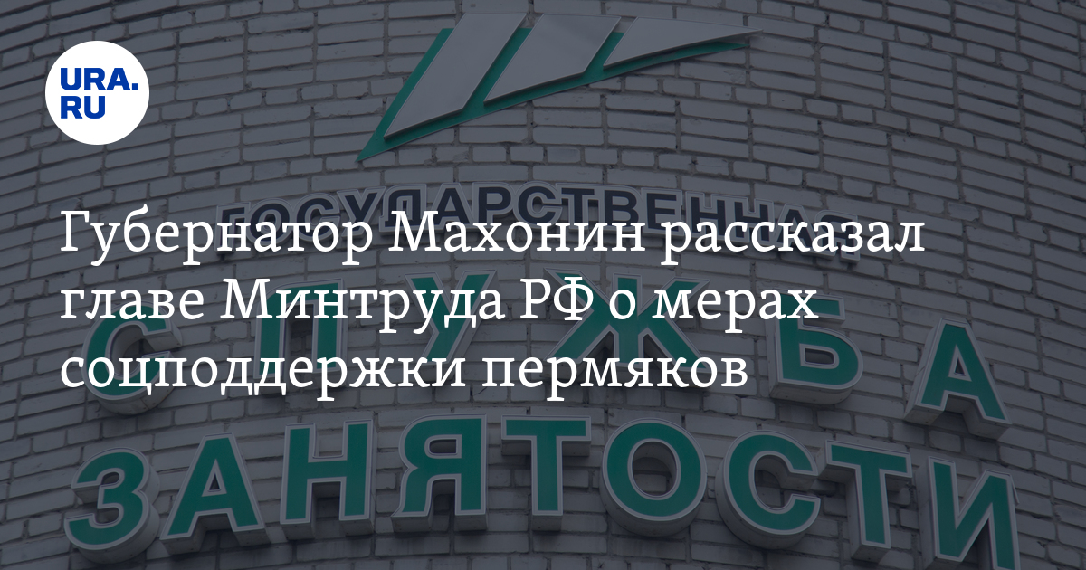 Губернатор Махонин рассказал главе Минтруда РФ о мерах соцподдержки ...