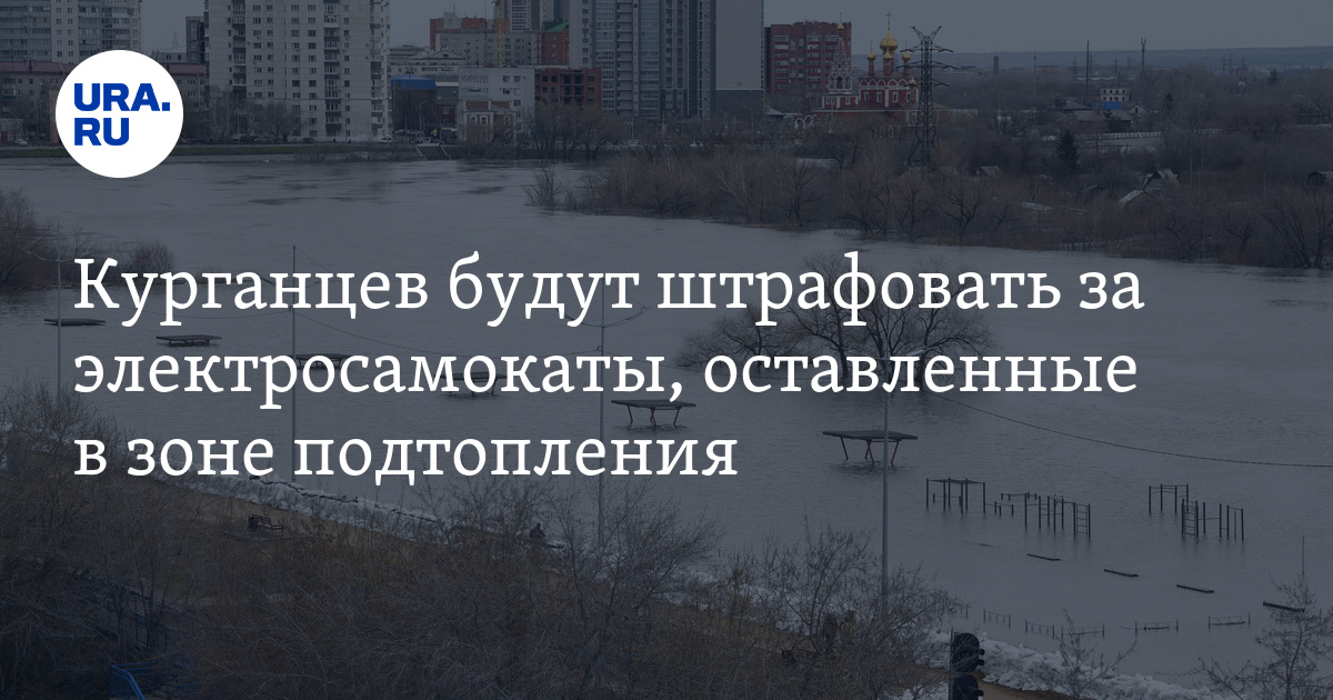 Поводок в Кургане — штраф за электросамокаты в зоне подтопления: фото