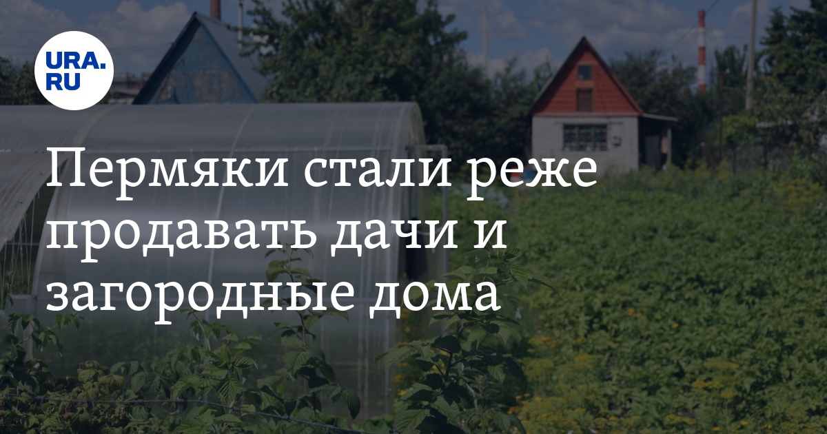 Купить дачу в Перми: пермяки стали реже продавать и загородные ...