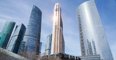 Сильный пожар на территории «Москва-Сити»